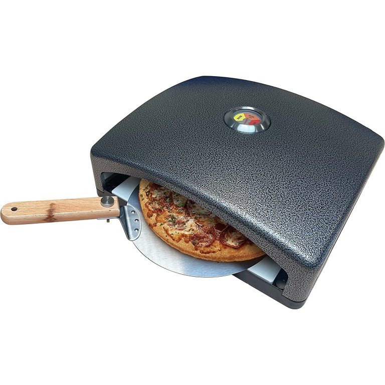 The Smith Style Portable oven sits just on top of your BBQ using the generated heat to cook your pizza